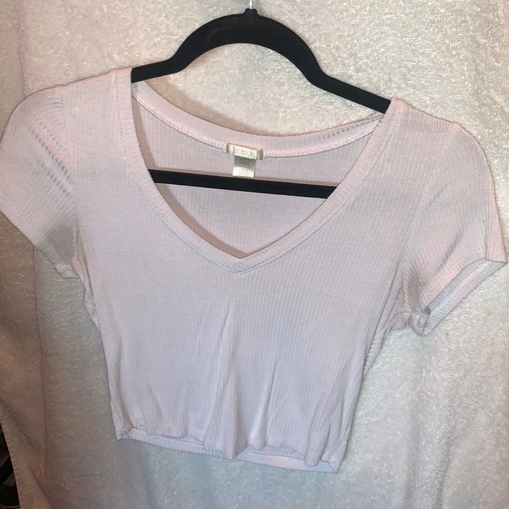 cropped plain white Tee